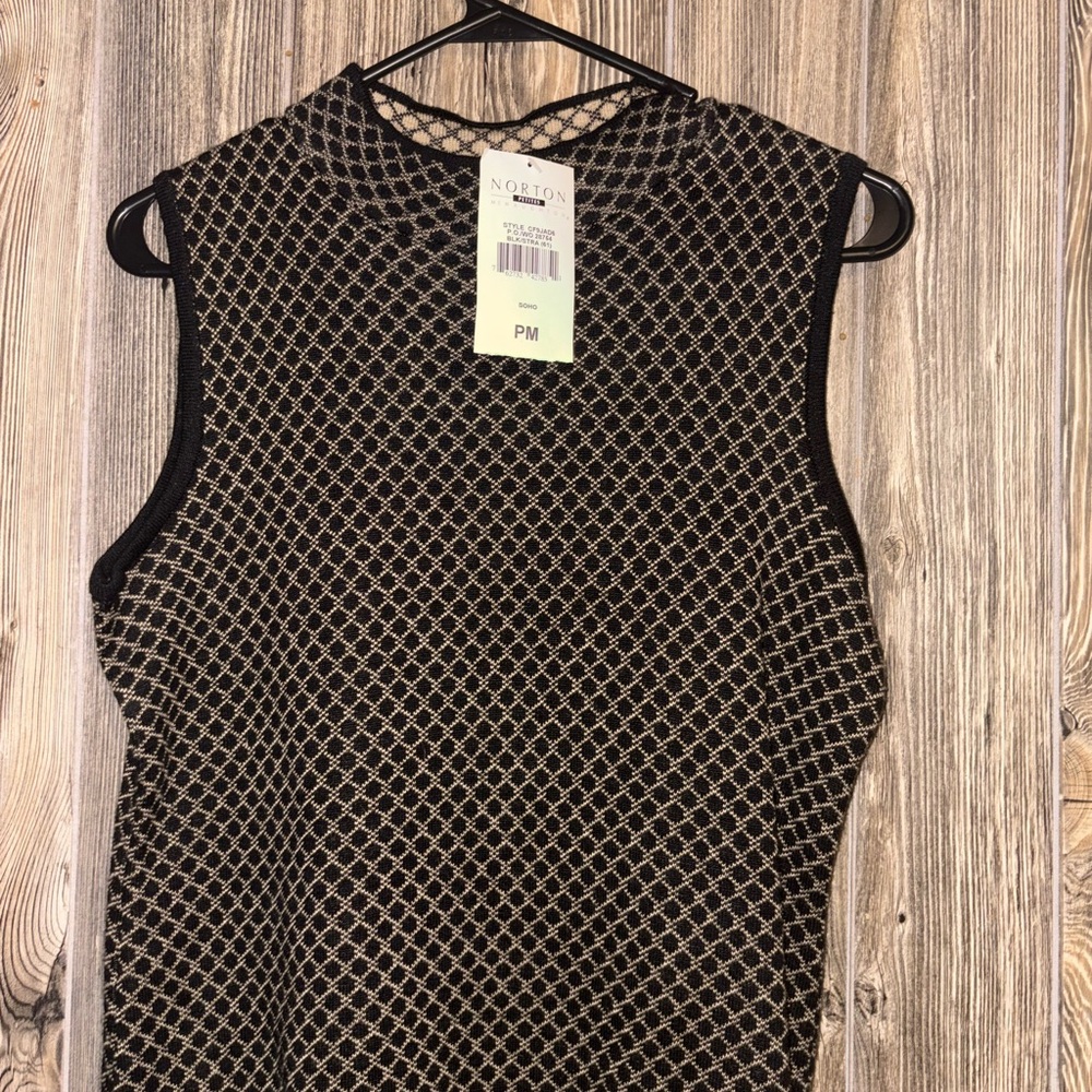 Norton McNaughton Black and Gold Patterned Blouse